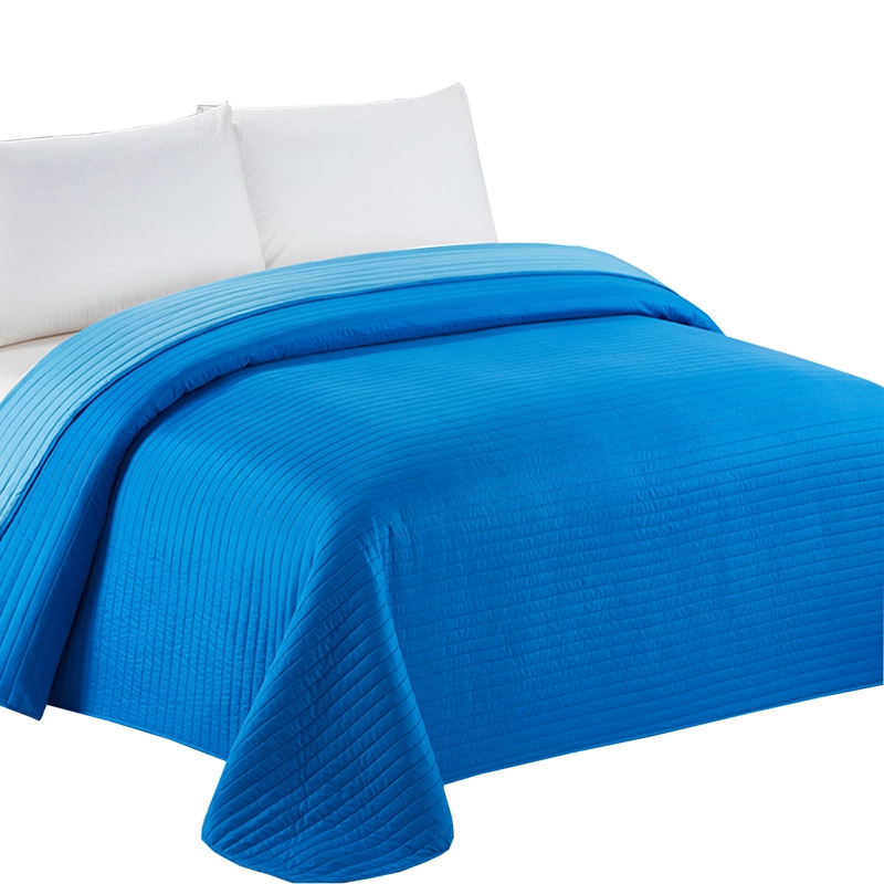 COBERTOR CALIFORNIA AZUL BICOLOR REVERSIBLE SIN FUNDAS 2 PLAZAS - 1
