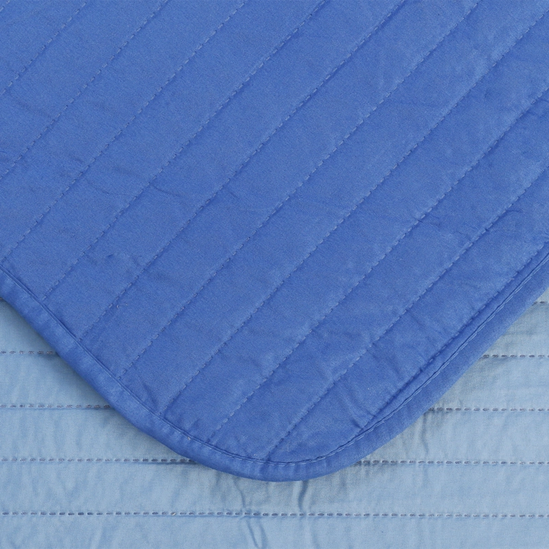 COBERTOR CALIFORNIA AZUL BICOLOR REVERSIBLE SIN FUNDAS 2 PLAZAS - 3