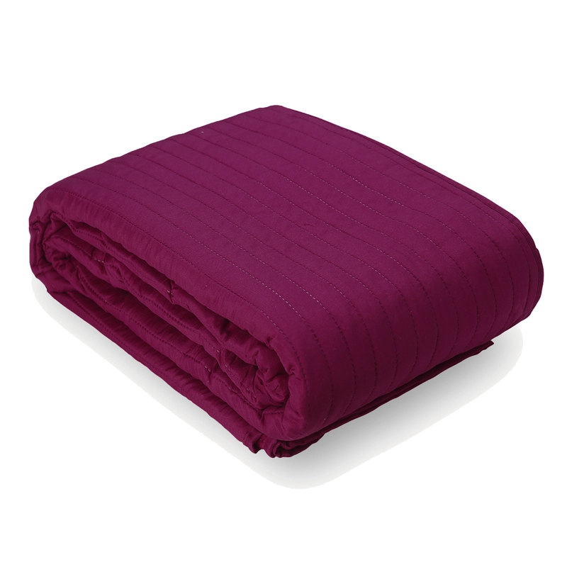 COBERTOR CALIFORNIA BURDEO/ROJO BICOLOR REVERSIBLE SIN FUNDAS 2 PLAZAS - 2