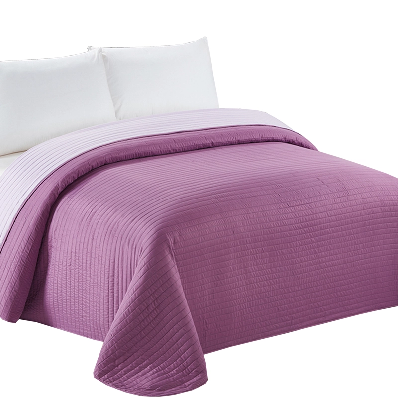 COBERTOR CALIFORNIA LILA BICOLOR REVERSIBLE SIN FUNDAS 2 PLAZAS - 1