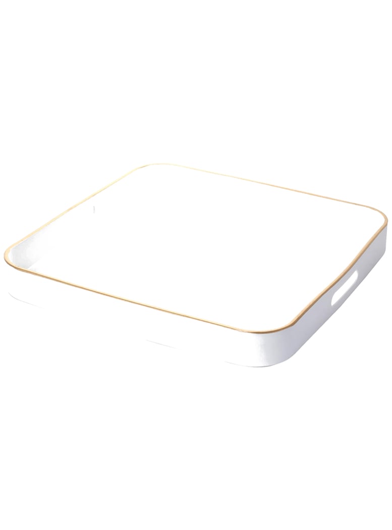 BANDEJA MALLORCA CHICAGO DECORATIVA CUADRADA BLANCO - 1