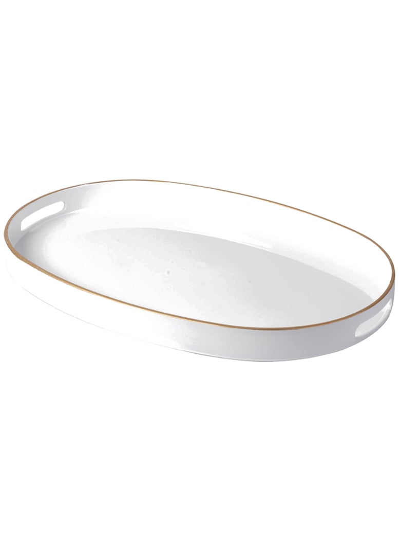 BANDEJA MALLORCA CHICAGO DECORATIVA OVALADA BLANCO - 1