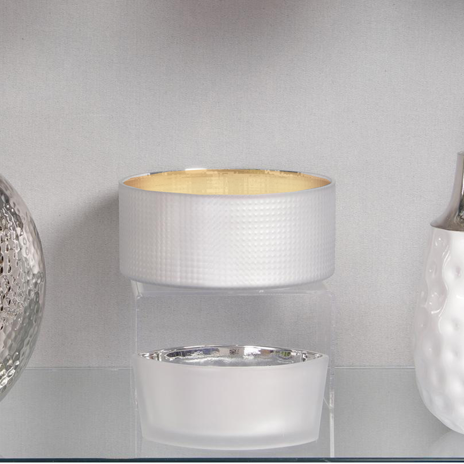 CENTRO DE MESA DECORATIVO AUSTRIA CIRCULAR GRIS - 4