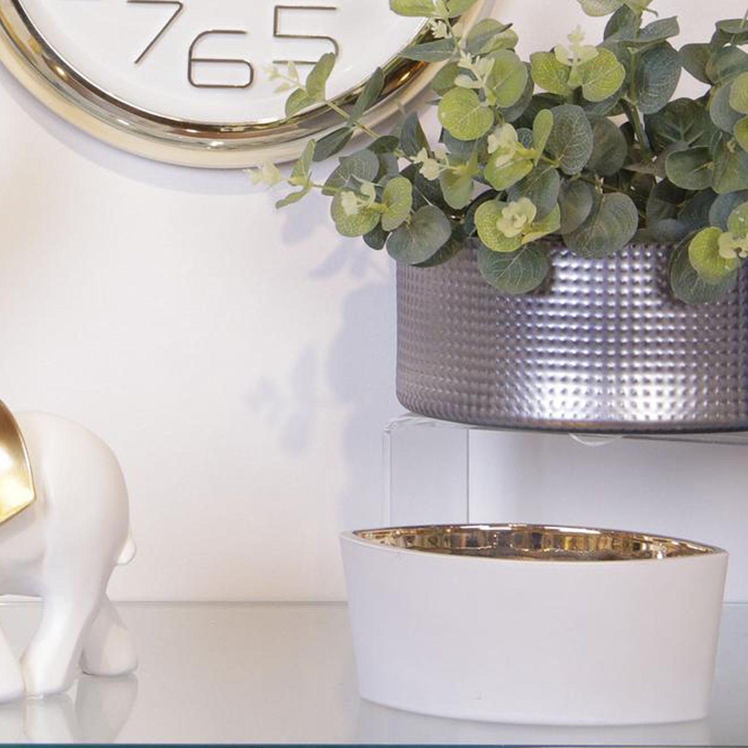 CENTRO DE MESA DECORATIVO AUSTRIA OVALADA GRIS - 4