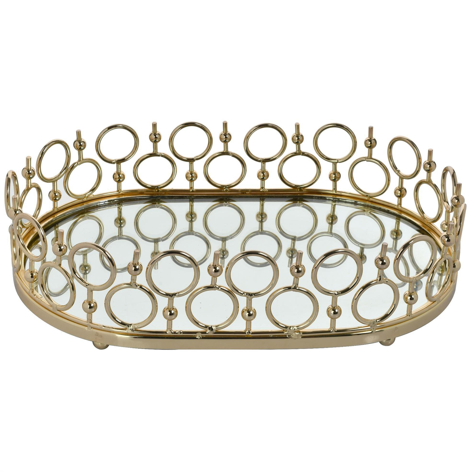 CENTRO DE MESA DECORATIVO AMBERES OVALADA GOLD - 1