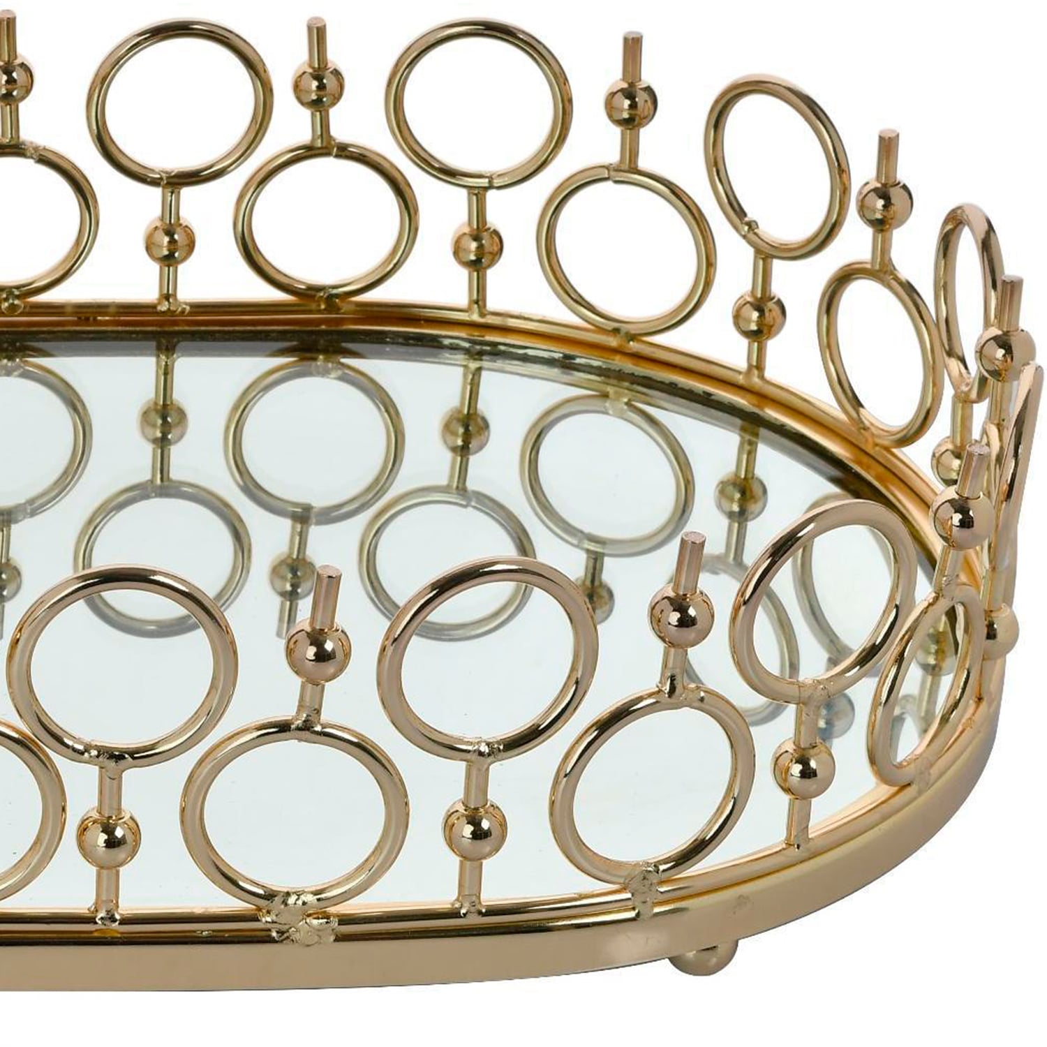 CENTRO DE MESA DECORATIVO AMBERES OVALADA GOLD - 2