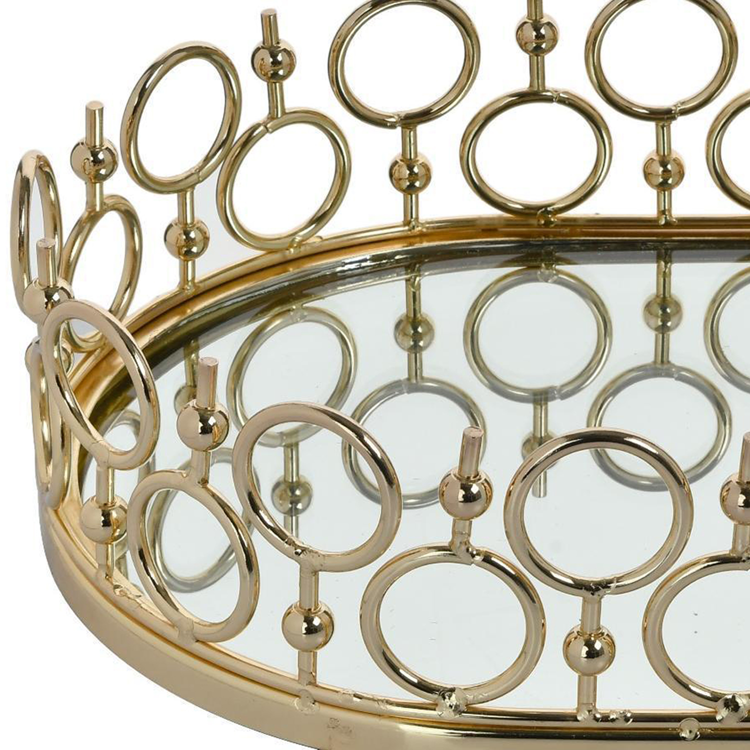 CENTRO DE MESA DECORATIVO AMBERES OVALADA GOLD - 3