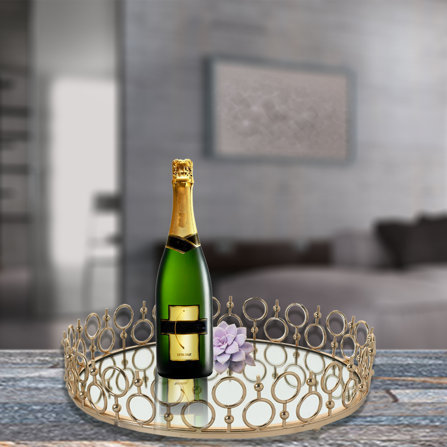 CENTRO DE MESA DECORATIVO AMBERES CIRCULAR GOLD - 4