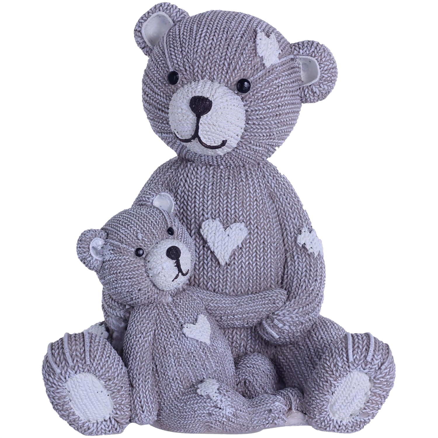 ALCANCIA DECORATIVA OSITOS FAMILY TEJIDO GRIS