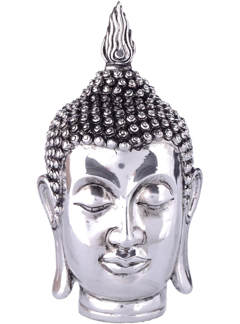 FIGURA DECORATIVA BUDA CABEZA JODHPUR SILVER - 1