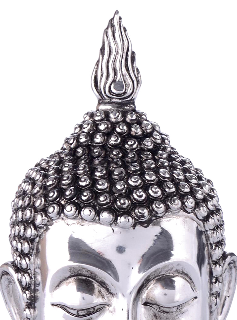 FIGURA DECORATIVA BUDA CABEZA JODHPUR SILVER - 3