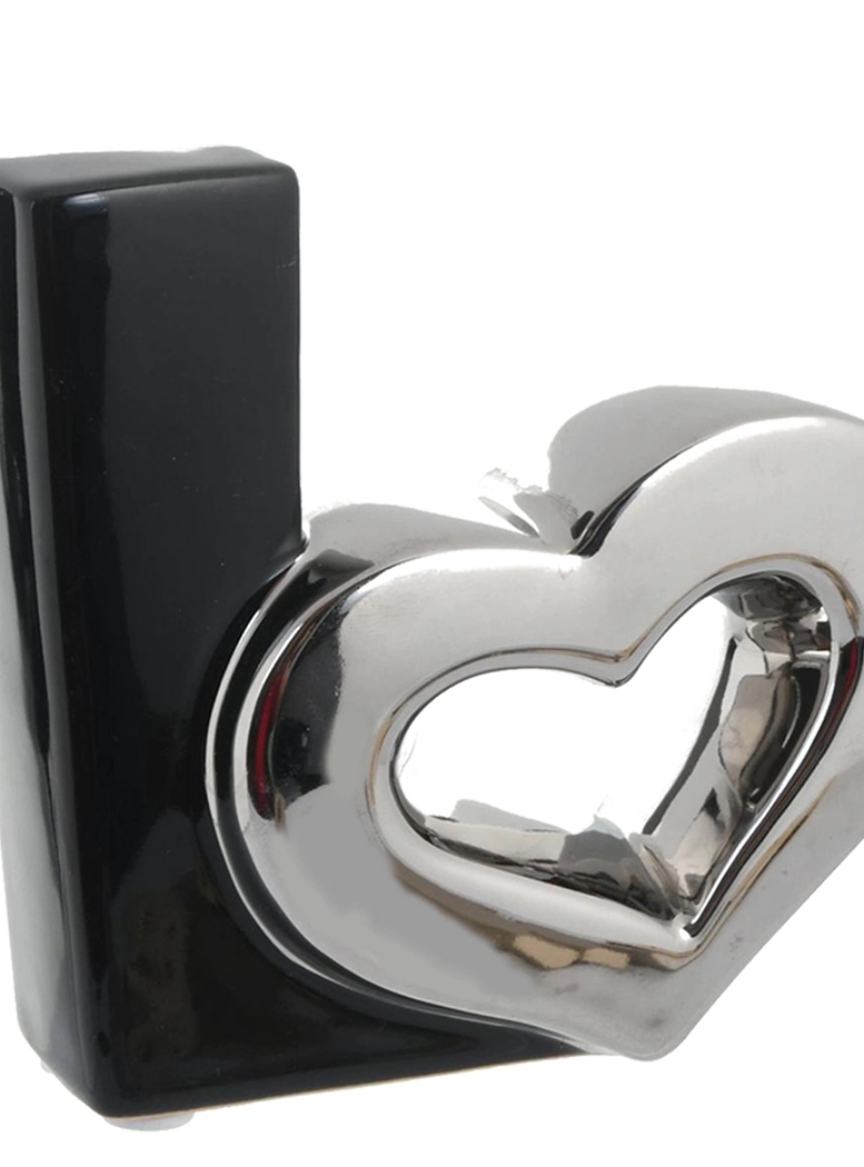 FIGURA DECORATIVA LOVE BLACK SILVER - 3