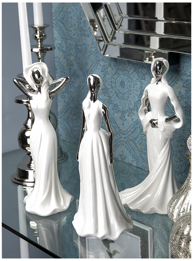 FIGURA DECORATIVA MUJER BERNA NIGHT SILVER - 4