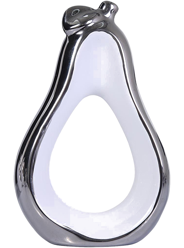 FIGURA DECORATIVA PERA BERNA ABSTRACTA SILVER - 1