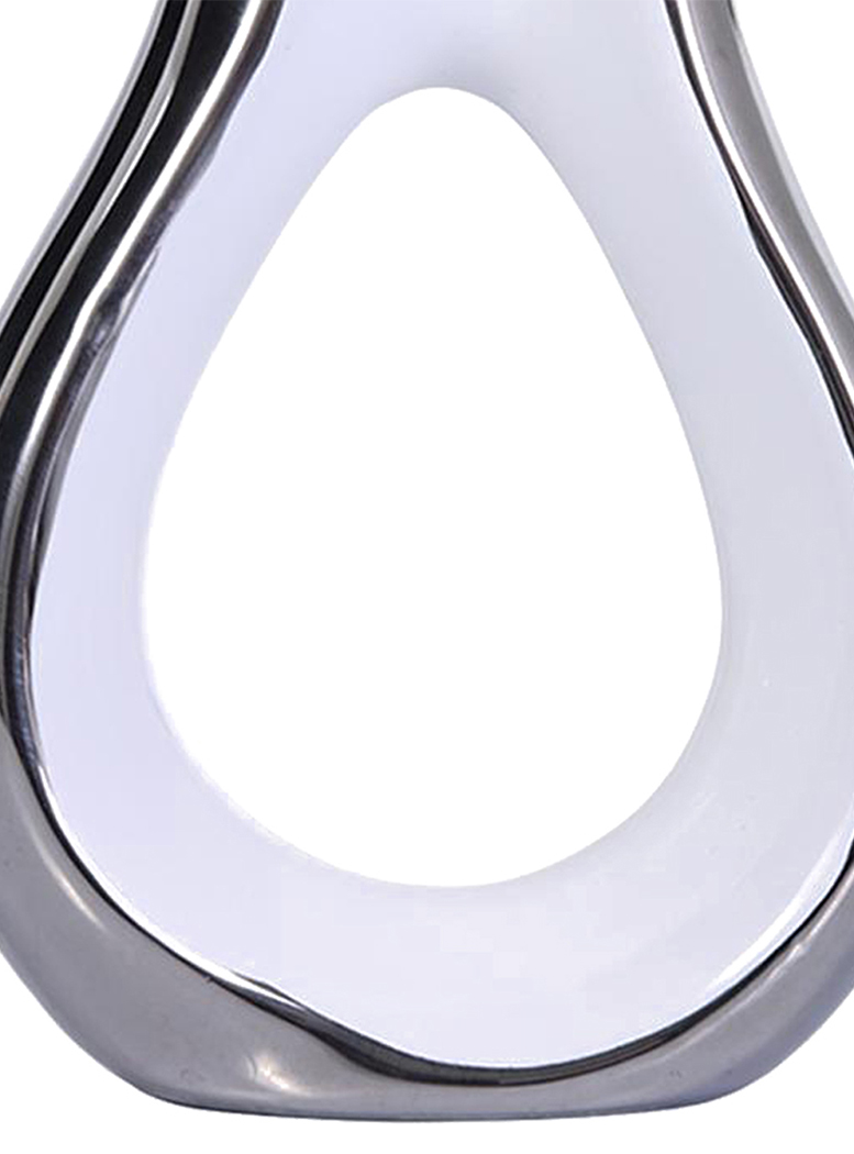FIGURA DECORATIVA PERA BERNA ABSTRACTA SILVER - 2