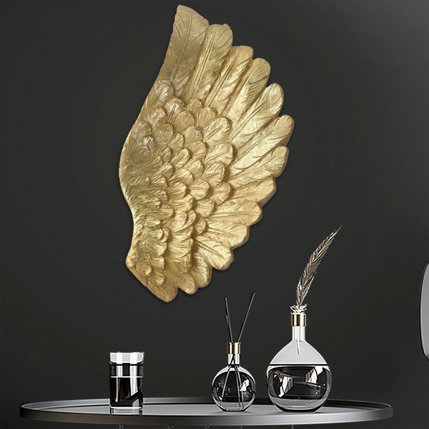 PLACA MURAL DECORATIVA ALA MEDIANA GOLD | DORADO - 2