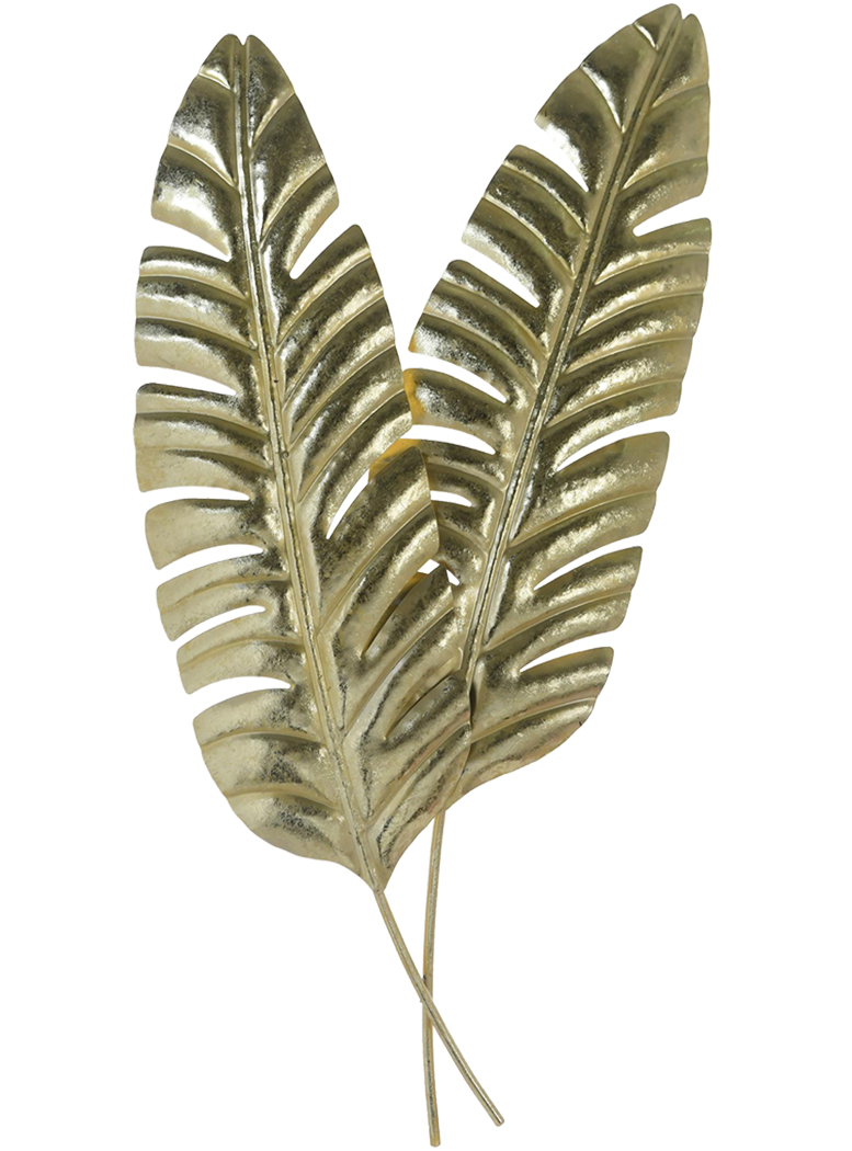 PLACA MURAL DECORATIVA HOJA MUSA DOBLE GOLD | DORADO - 1