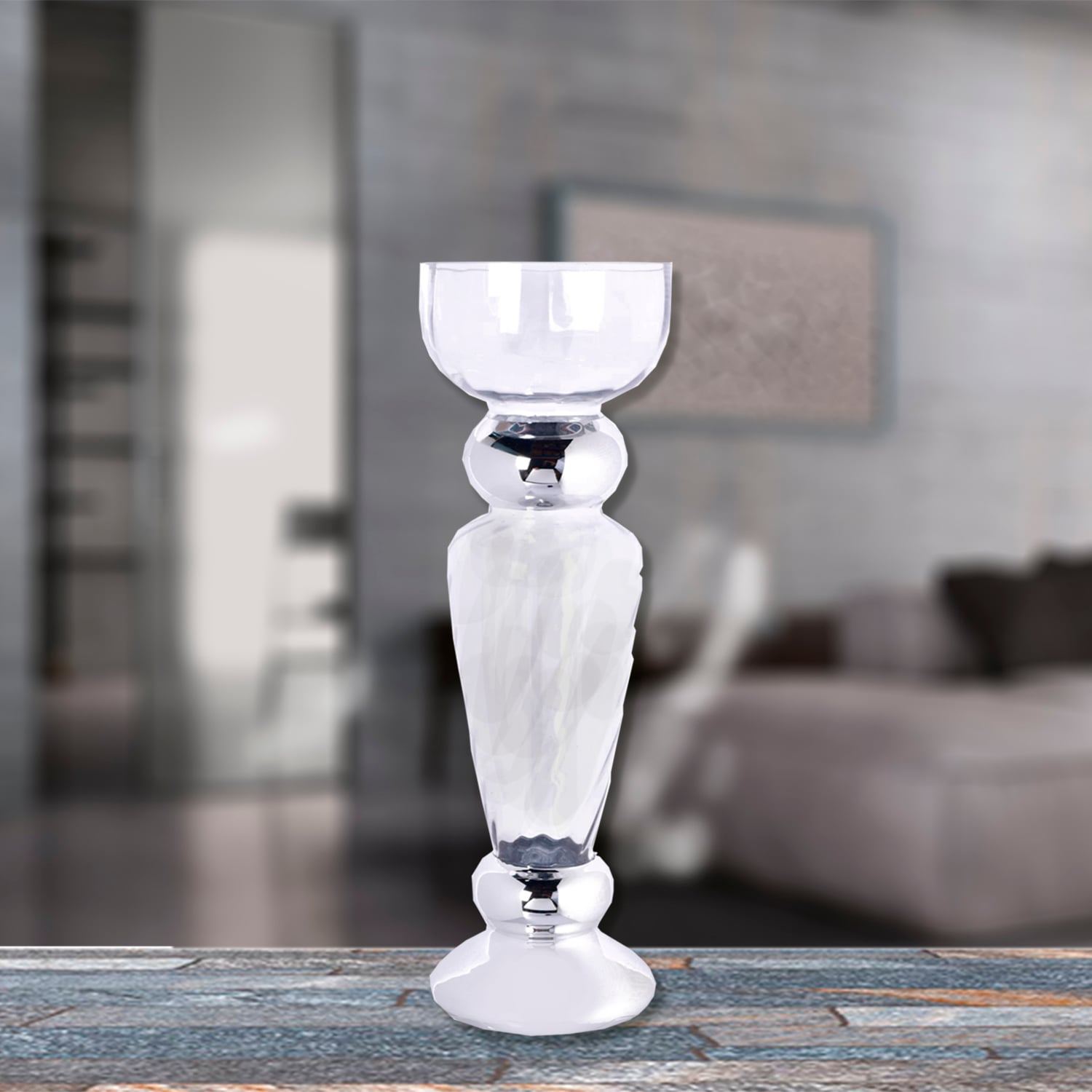 PORTAVELA DECORATIVO CLEMONT SILVER PLUS | AGUA - 2