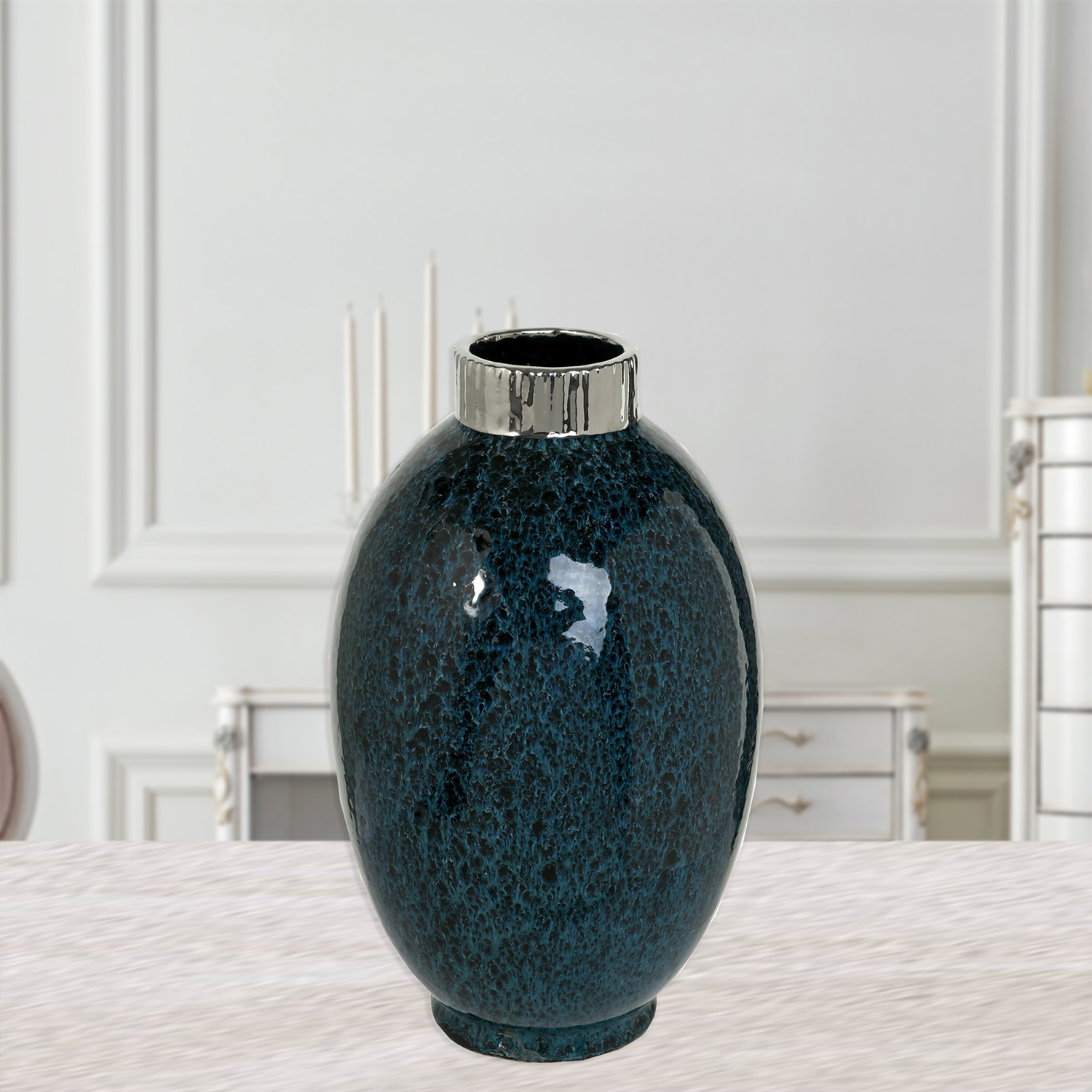 JARRON DECORATIVO VERONA BLUE | PETROLEO - 2