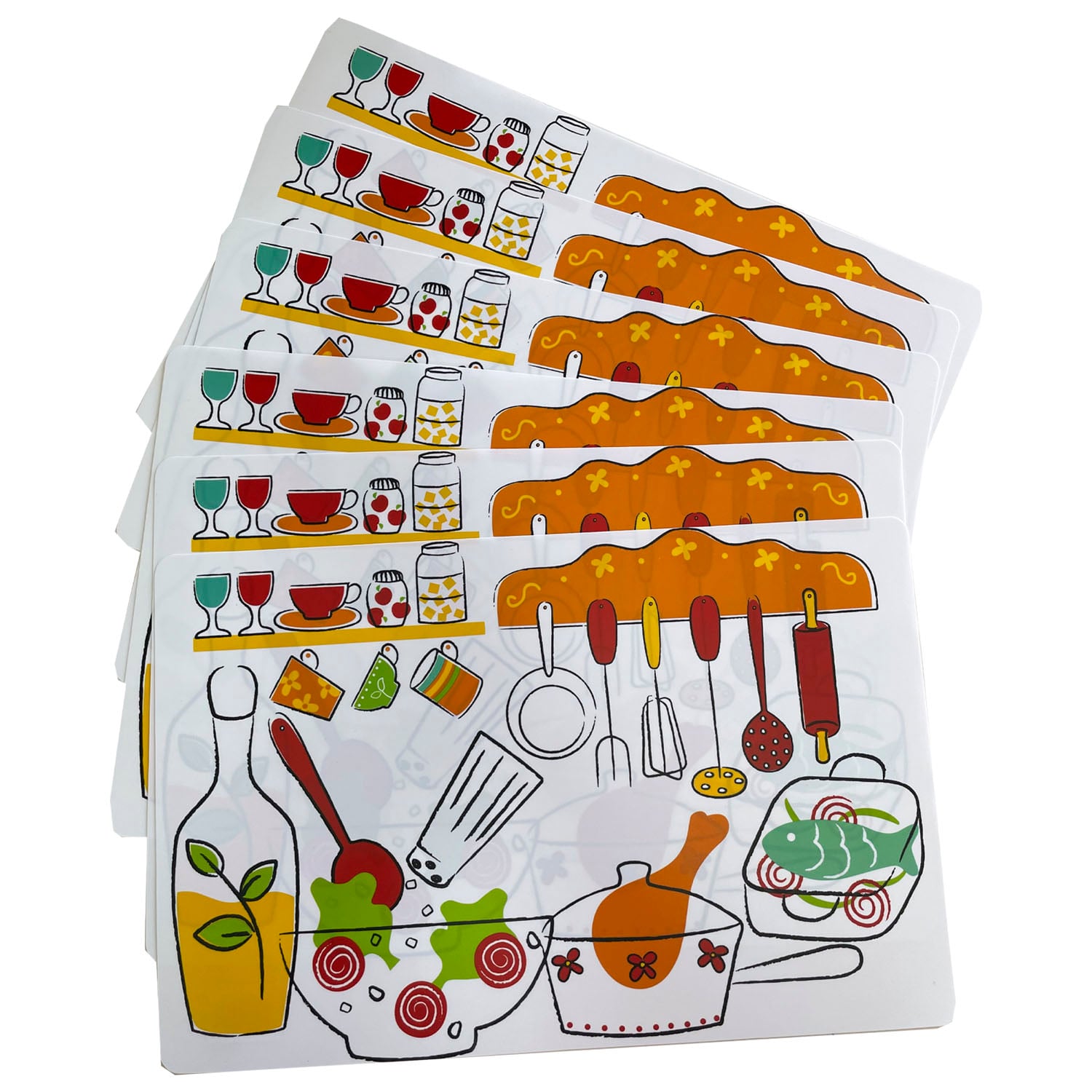 SET DE INDIVIDUALES DECORATIVO GOURMET 6 PIEZAS - 1