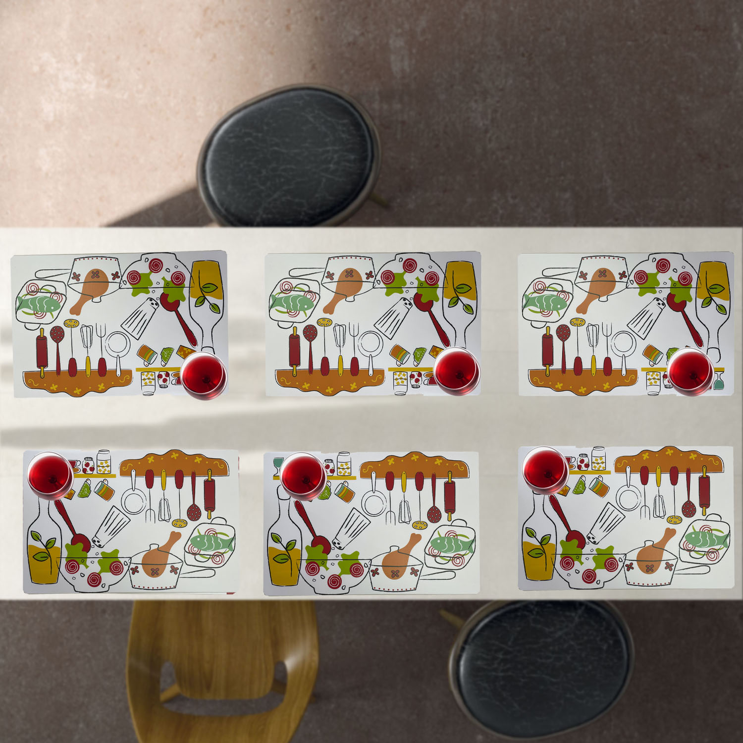 SET DE INDIVIDUALES DECORATIVO GOURMET 6 PIEZAS - 2