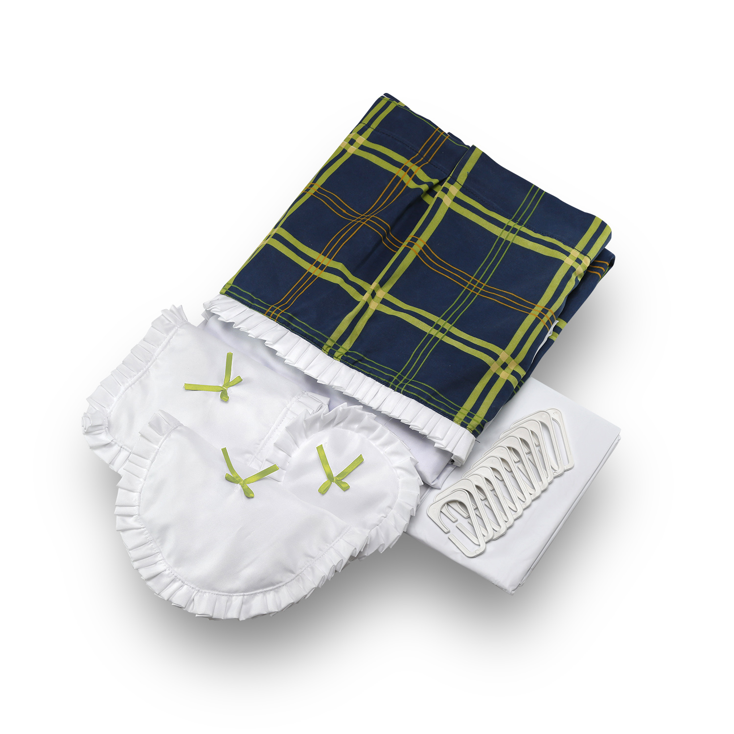 JUEGO DE CORTINA PARA BAÑO ESCOCES PISTACHO 6 PIEZAS - 2