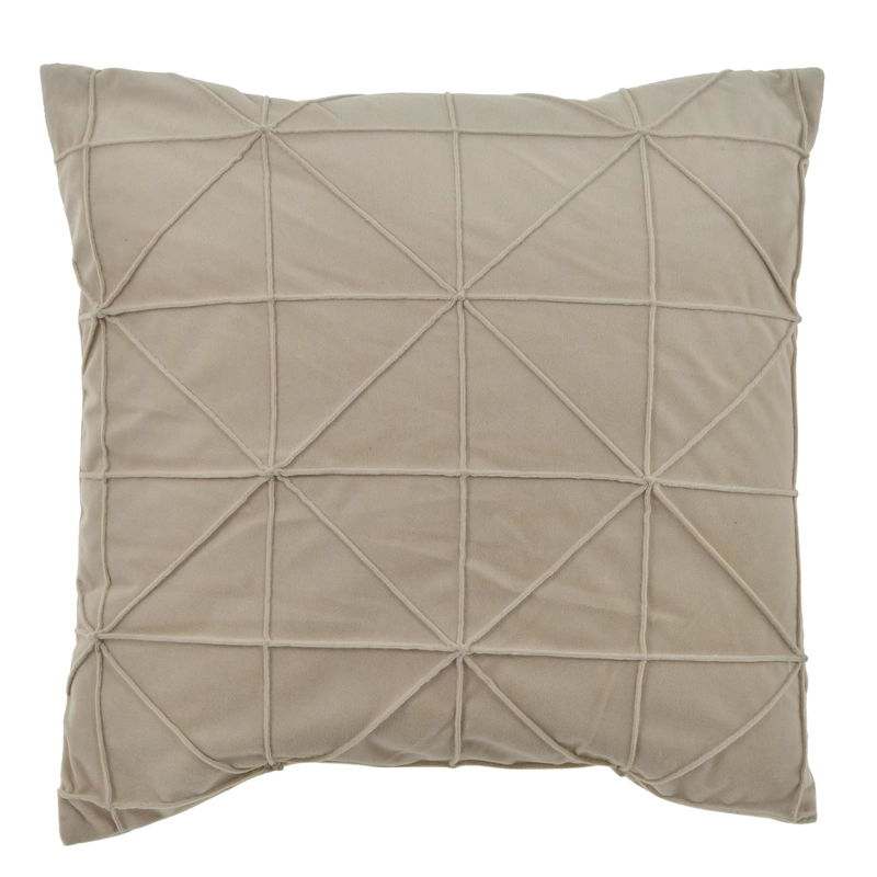 COJÍN MALLORCA DECORATIVO VELVET TRIANGULOS 45 X 45 CM BEIGE - 1