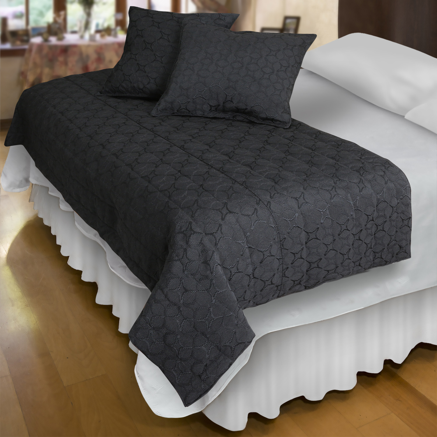 PIECERA MALLORCA FUNDAS SK SIDNEY BLACK REVERSIBLE 240 X 90 CM NEGRO - 4