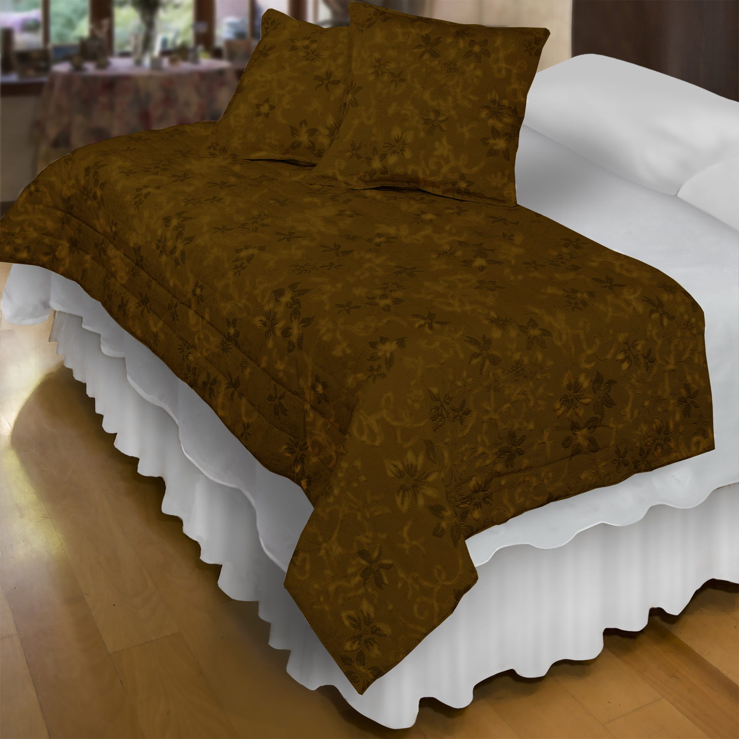 PIECERA MALLORCA FUNDAS VICTORIANA CAFE REVERSIBLE 200 X 90 CM CANELA - 4