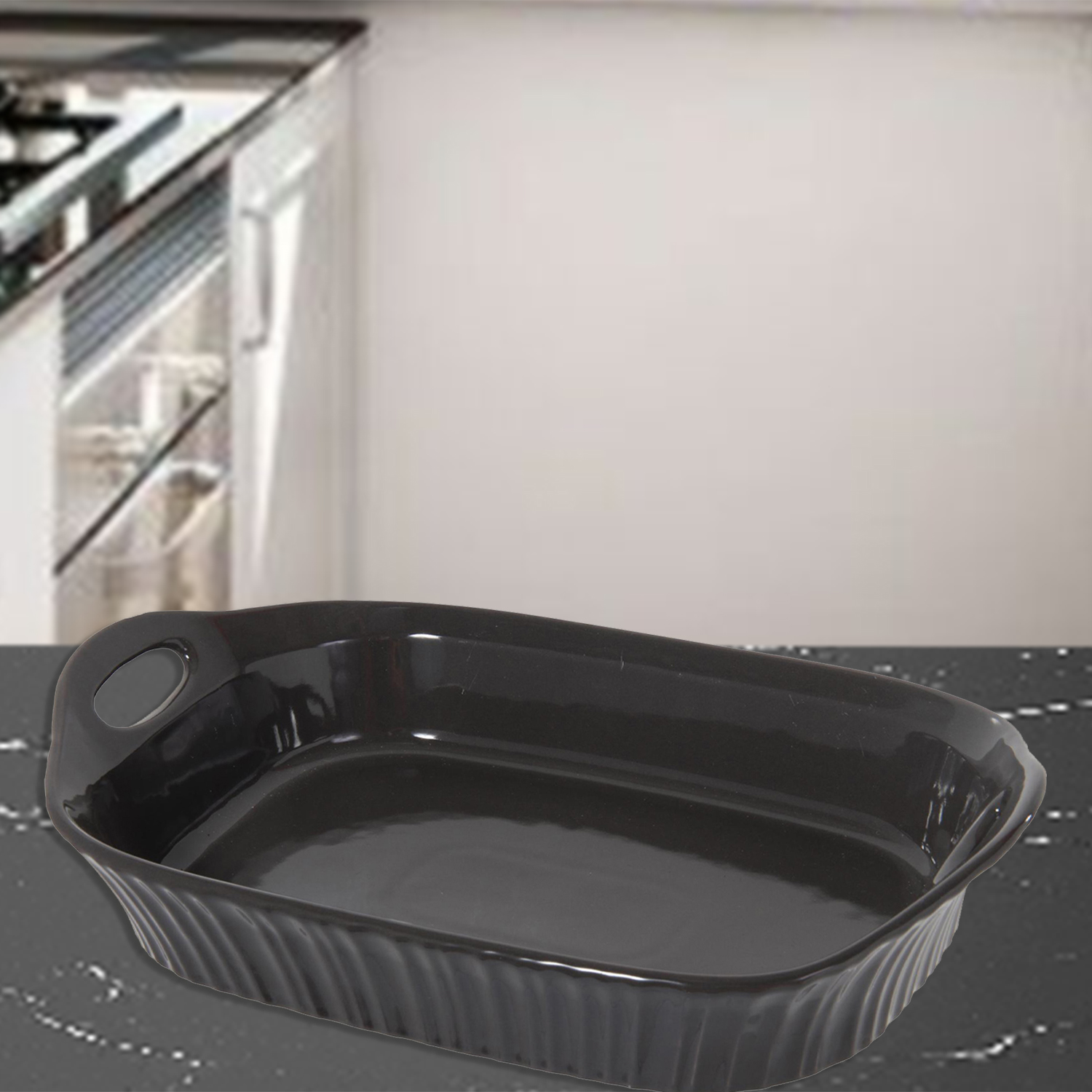 FUENTE DECORATIVA PORCELANA CANASTA NEGRA - 5