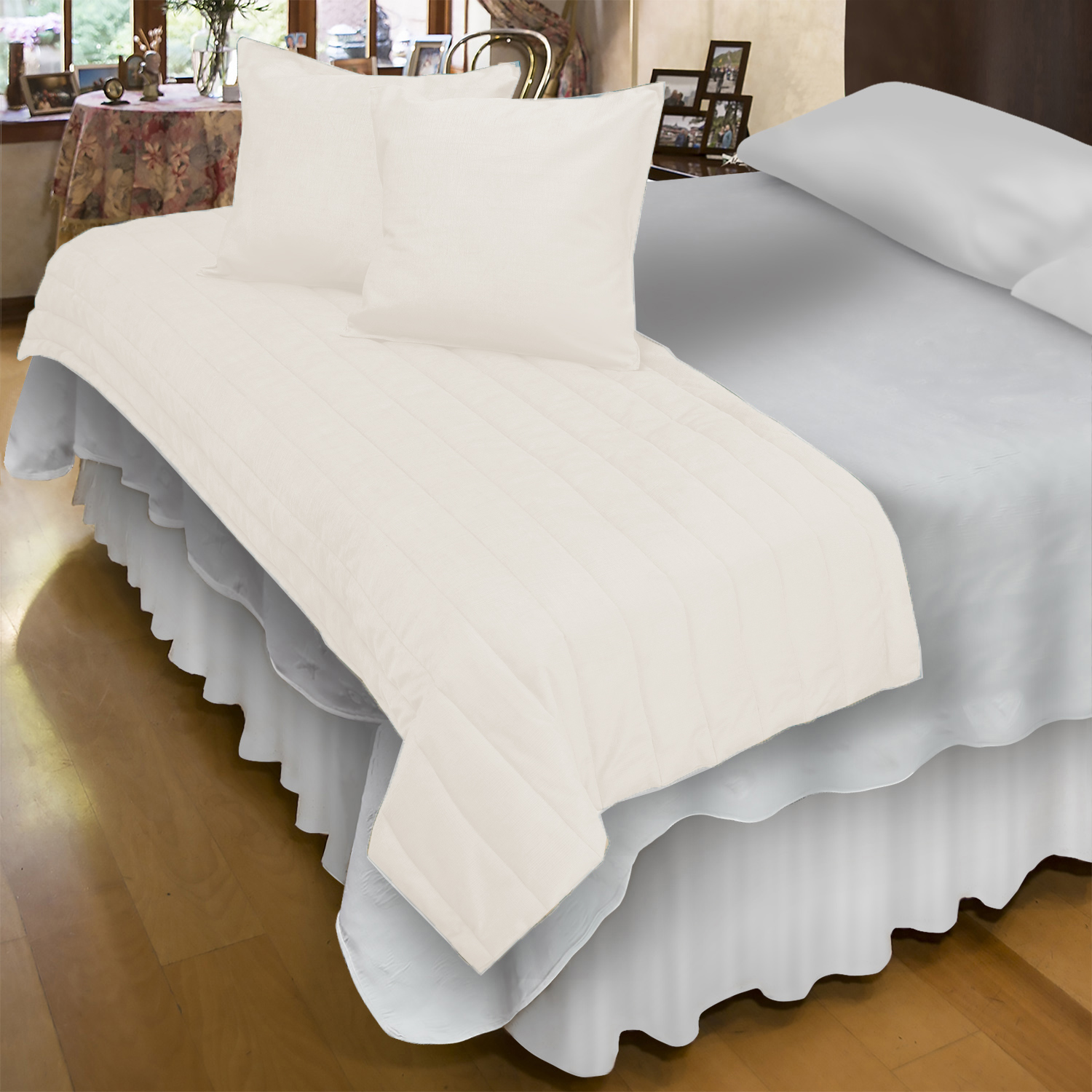 PIECERA MALLORCA FUNDAS SK VELVET CRUDO REVERSIBLE 240 X 90 CM MARFIL - 4