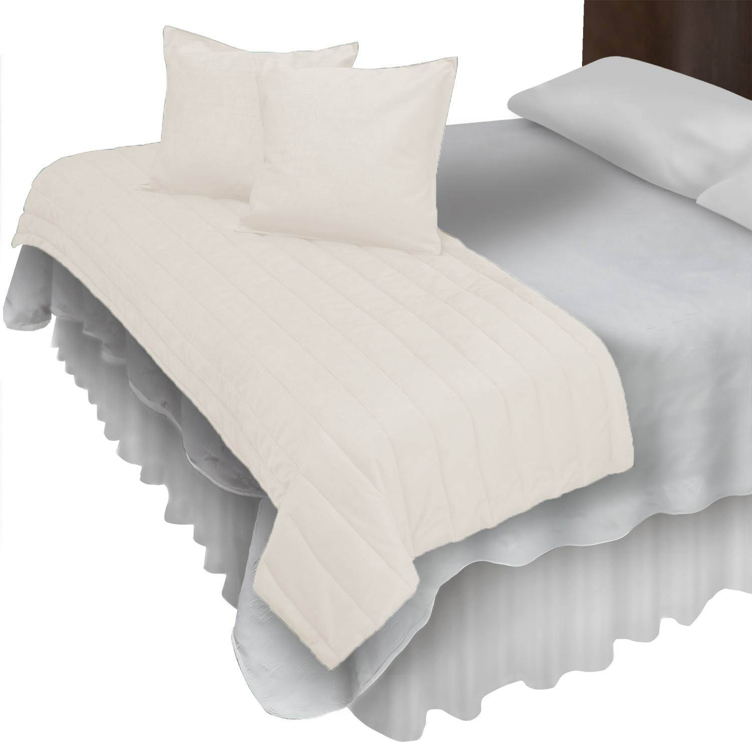 PIECERA MALLORCA FUNDAS VELVET CRUDO REVERSIBLE 200 X 90 CM MARFIL - 1
