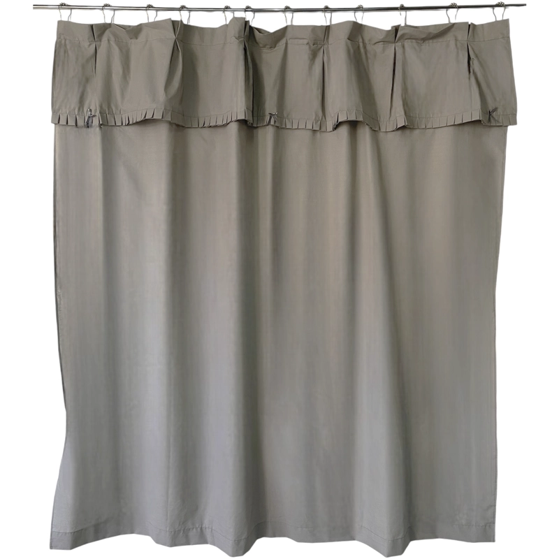 JUEGO CORTINA RECOGIDA PARA BAÑO LISA GRIS PERLA - 4