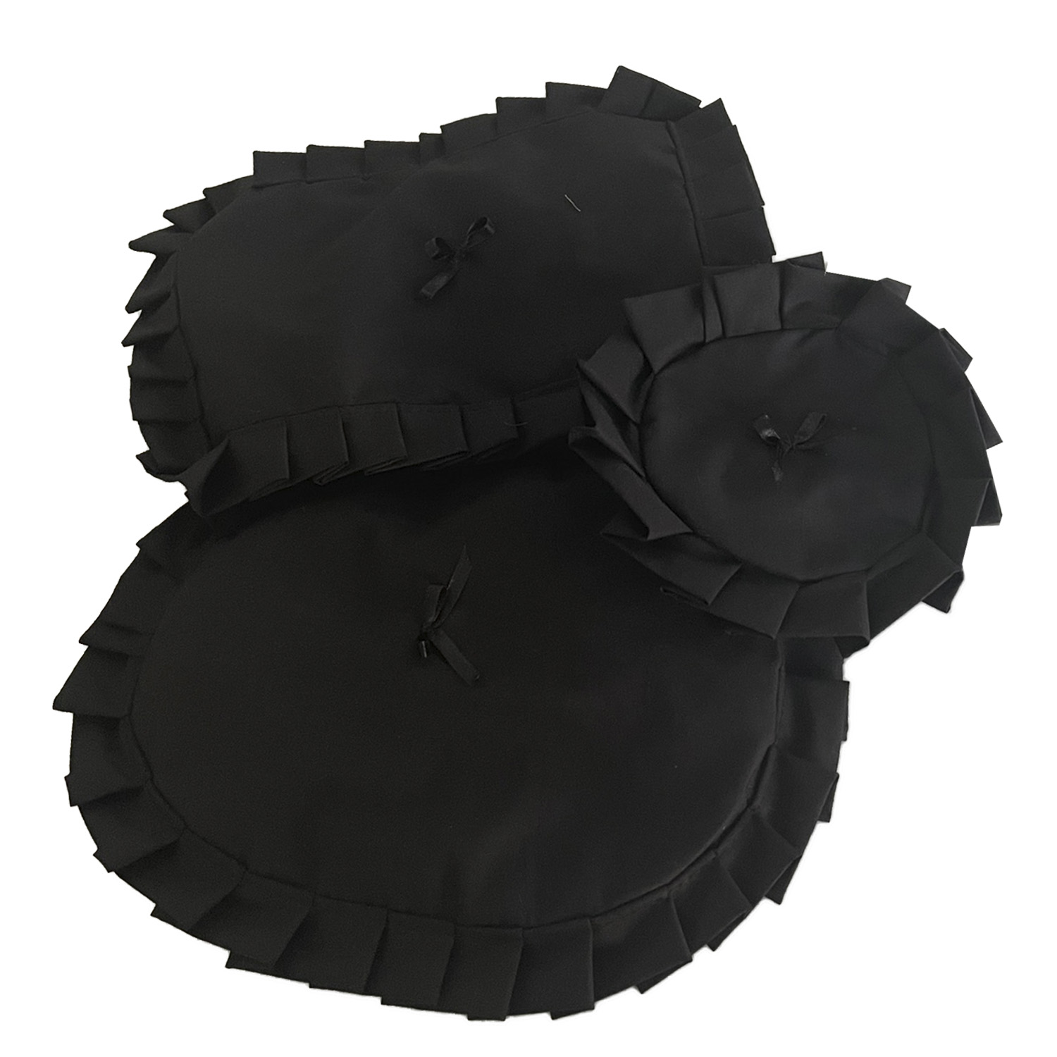 JUEGO CORTINA RECOGIDA PARA BAÑO LISA NEGRO - 3
