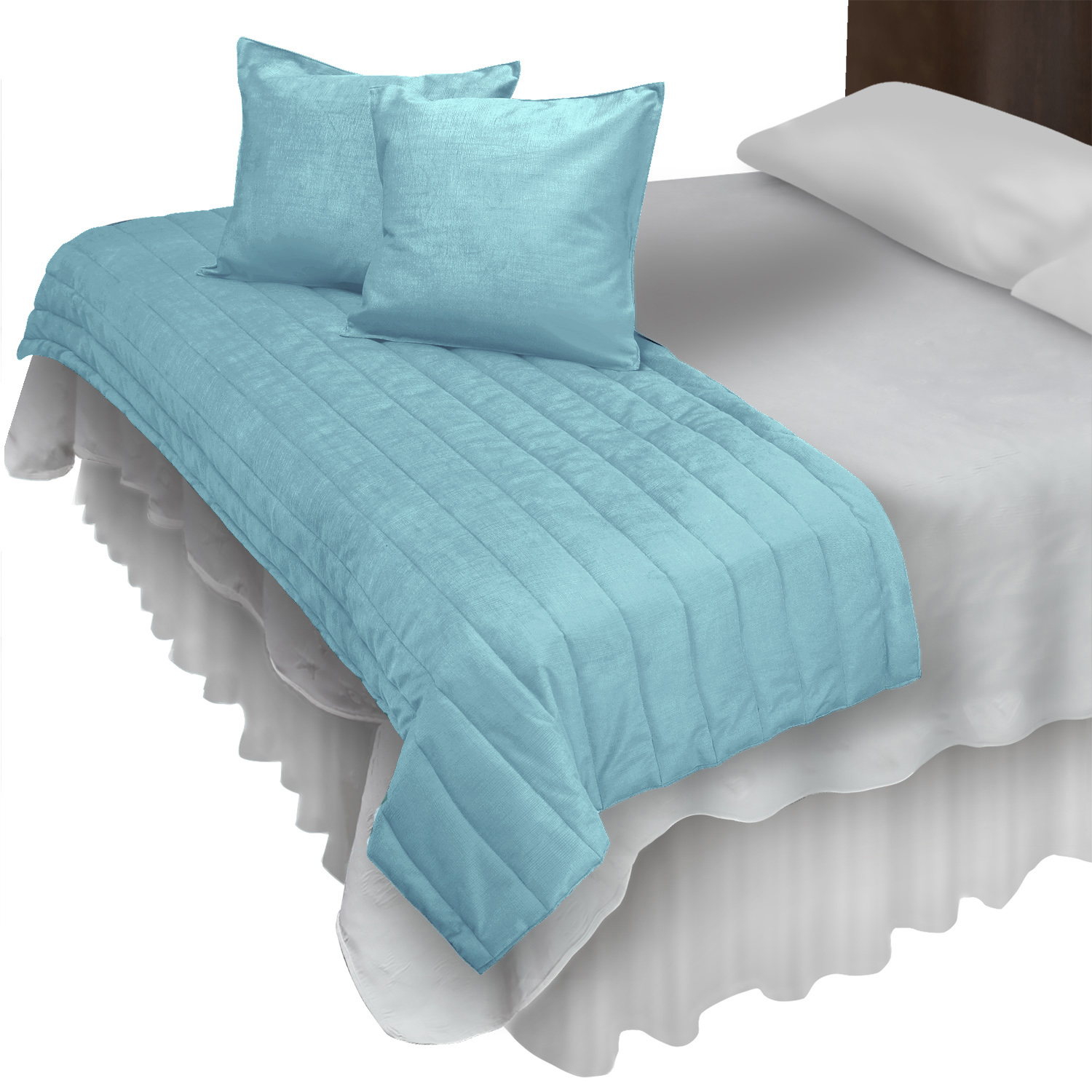 PIECERA CON FUNDAS VELVET AQUA REVERSIBLE - 1