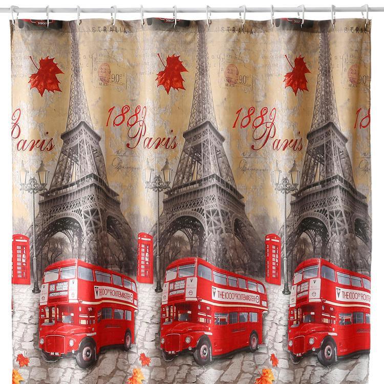 CORTINA PARA BAÑO DISEÑO VINTAGE SIN FORRO - 2