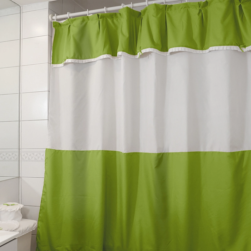 JUEGO DE CORTINA PARA BAÑO PISTACHO 5 PIEZAS SIN FORRO - 4