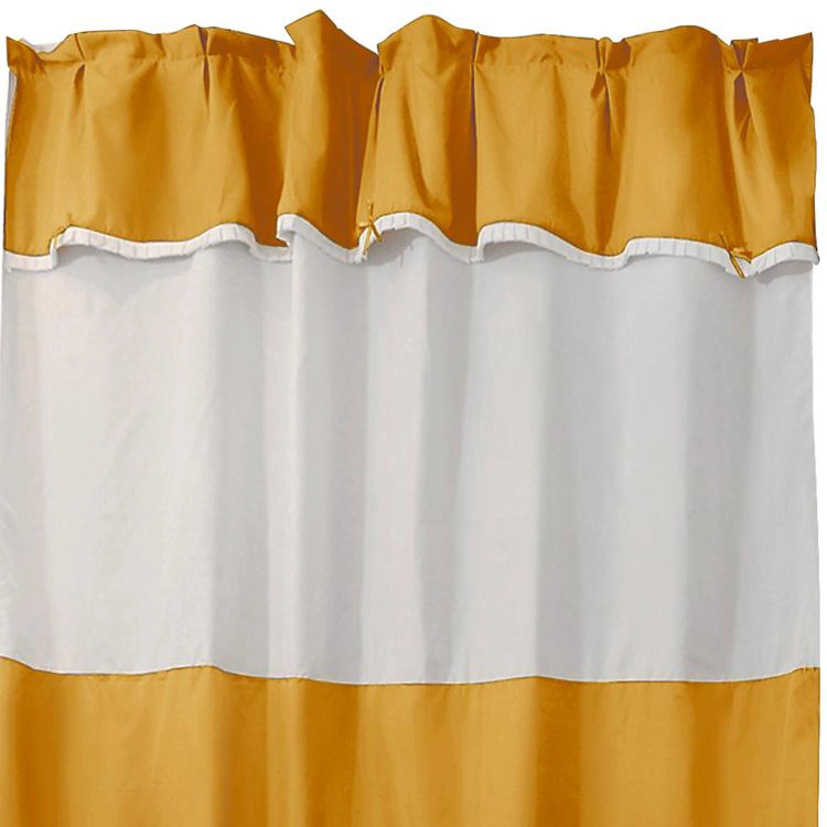 JUEGO DE CORTINA PARA BAÑO MOSTAZA 5 PIEZAS SIN FORRO - 2