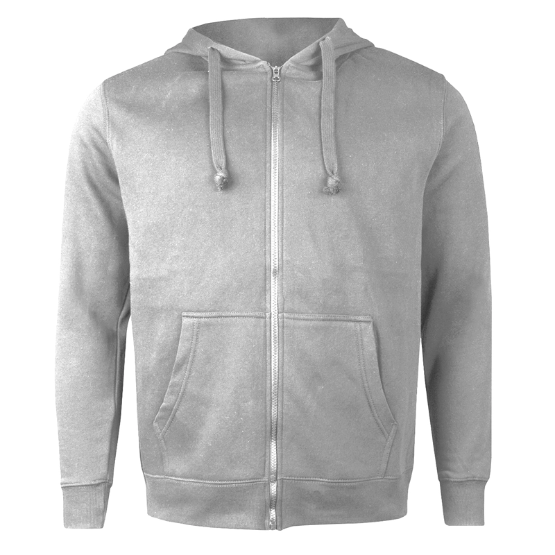 POLERON CANGURO CON CIERRE VULPES UNISEX - XXS, GRIS CLARO - 1