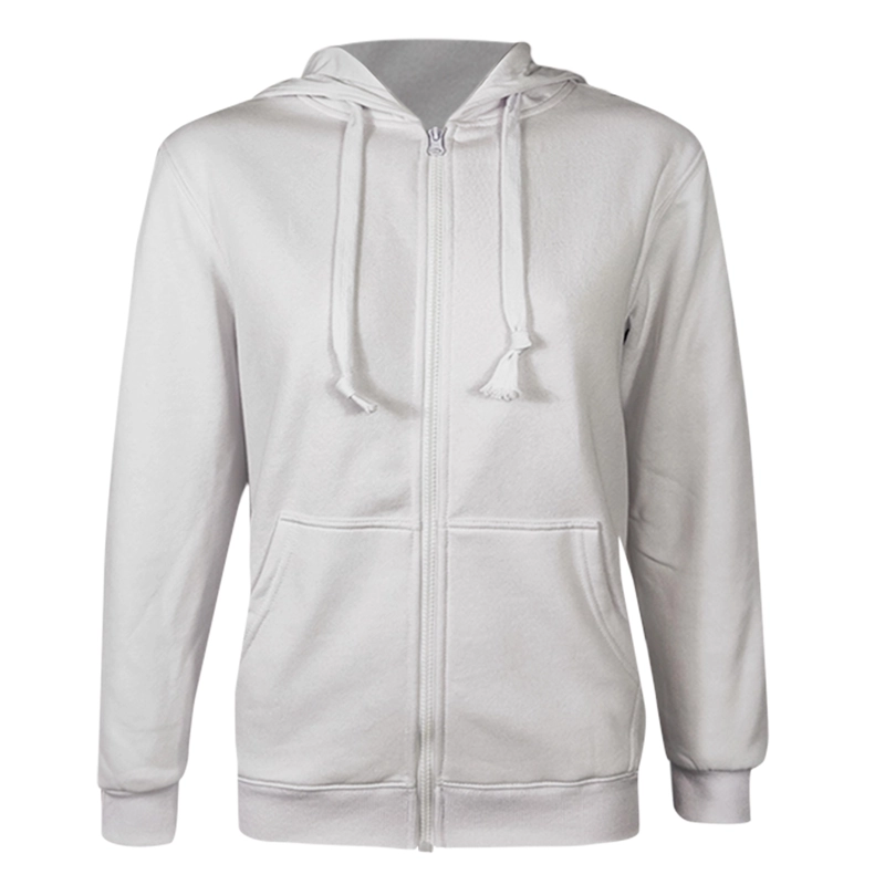 POLERON CANGURO CON CIERRE VULPES UNISEX - XXS, GRIS CLARO - 4