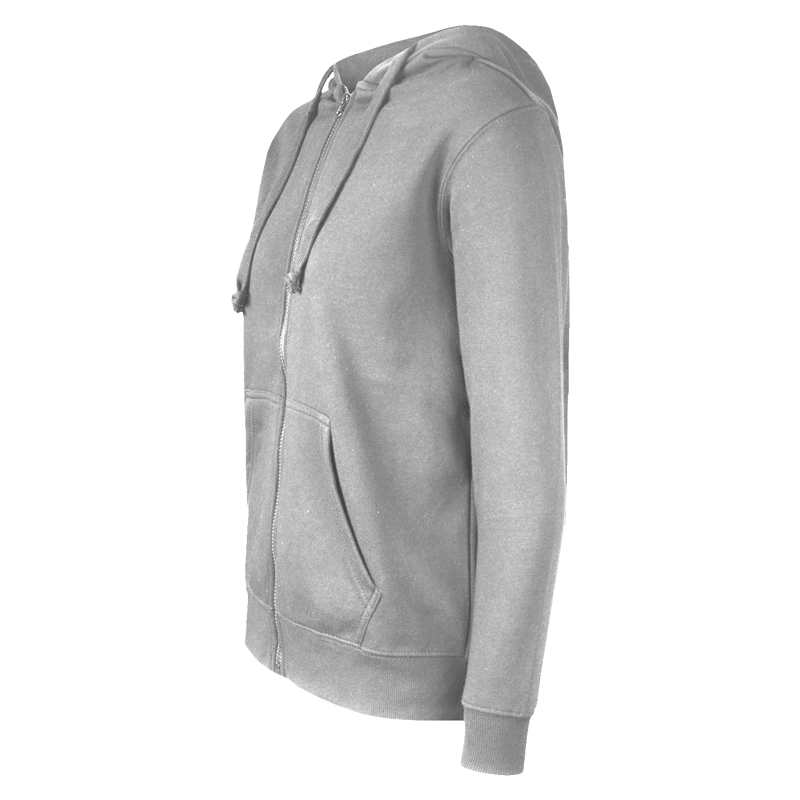 POLERON CANGURO CON CIERRE VULPES UNISEX - XXS, GRIS CLARO - 5