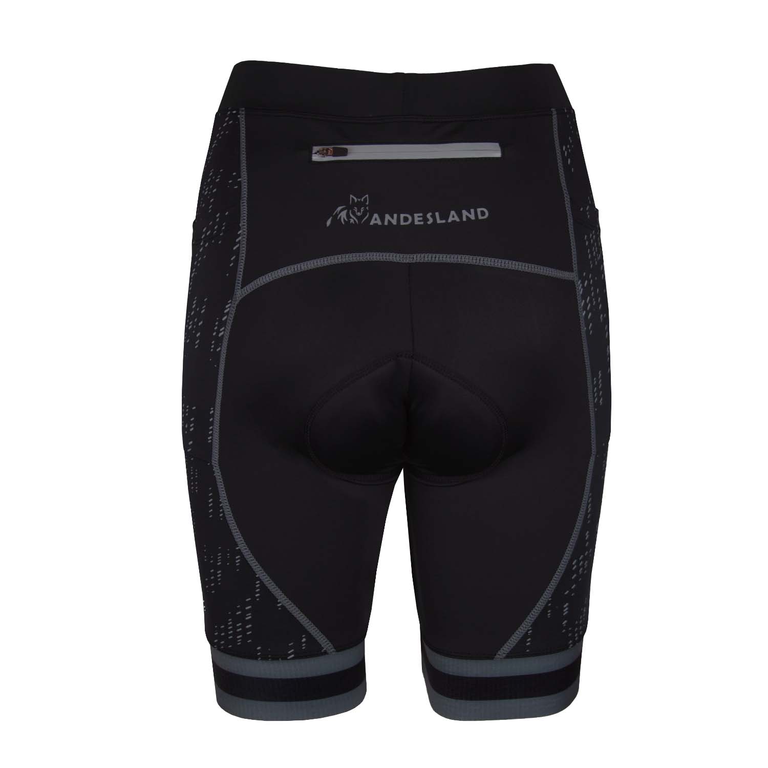 CALZA HOMBRE NEGRO CICLISMO ANDESLAND OUTDOOR APPAREL ACOLCHADO DRYUP CON BOLSILLOS - 3