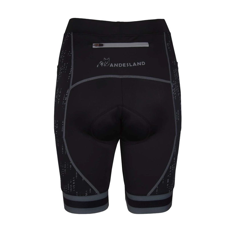 CALZA HOMBRE NEGRO CICLISMO ANDESLAND OUTDOOR APPAREL ACOLCHADO DRYUP CON BOLSILLOS - 3