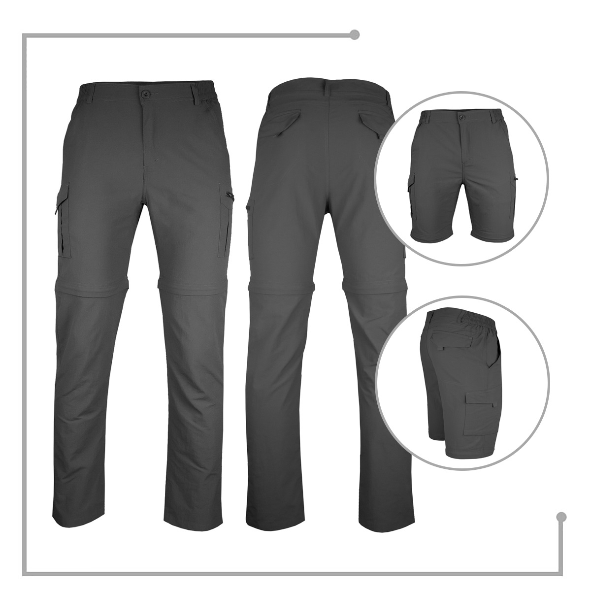 PANTALÓN TREKKING REGULAR FIT HOMBRE ANDESLAND OUTDOOR APPAREL GRIS UPF50 DESMONTABLE ANDESLAND - 7