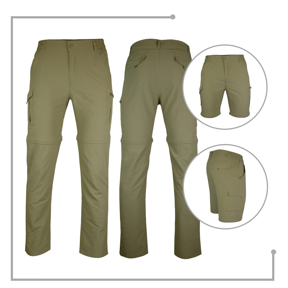 PANTALÓN TREKKING REGULAR FIT HOMBRE ANDESLAND OUTDOOR APPAREL CAQUI UPF50 DESMONTABLE ANDESLAND - 7