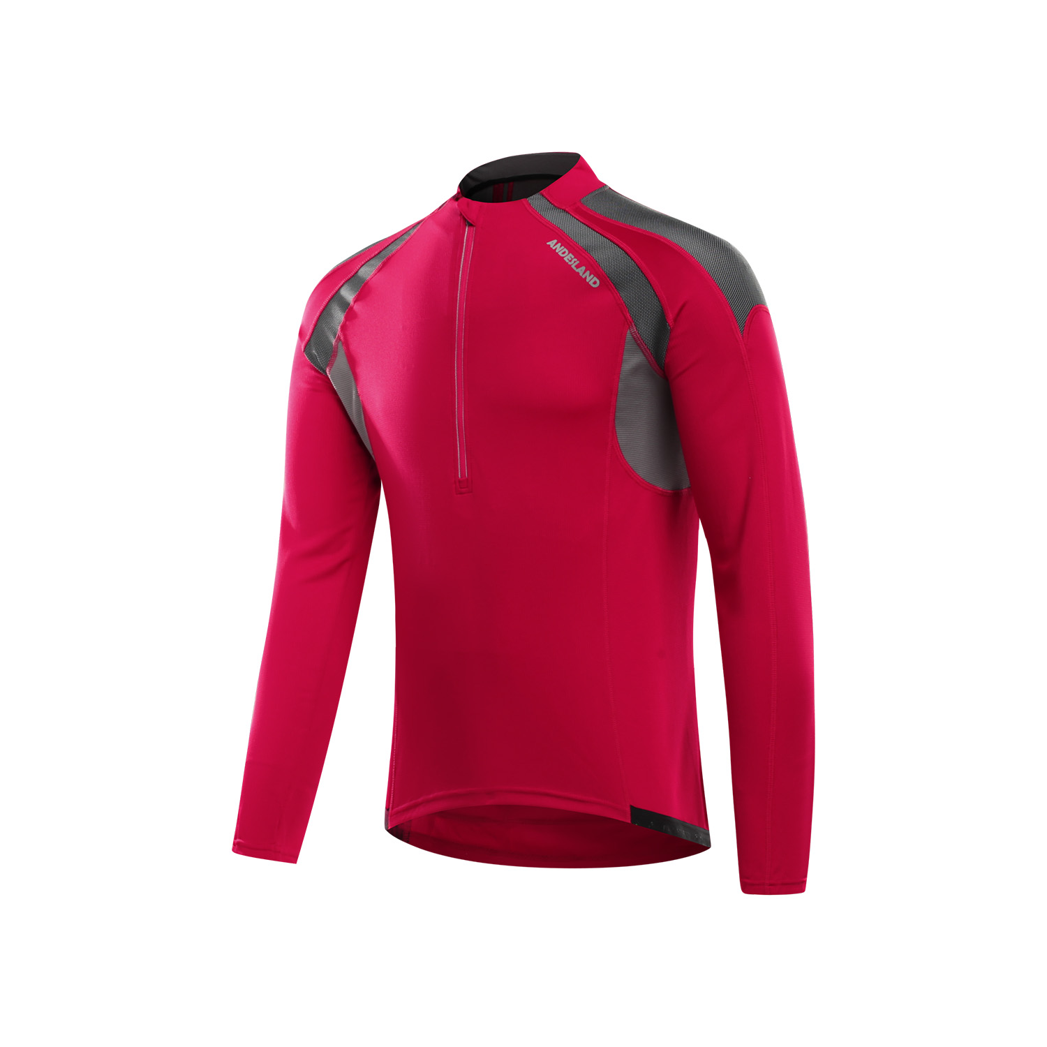 POLERA MANGA LARGA HOMBRE ANDESLAND TRICOTA LISA MEDIO CIERRE CICLISMO DEPORTIVO - 2