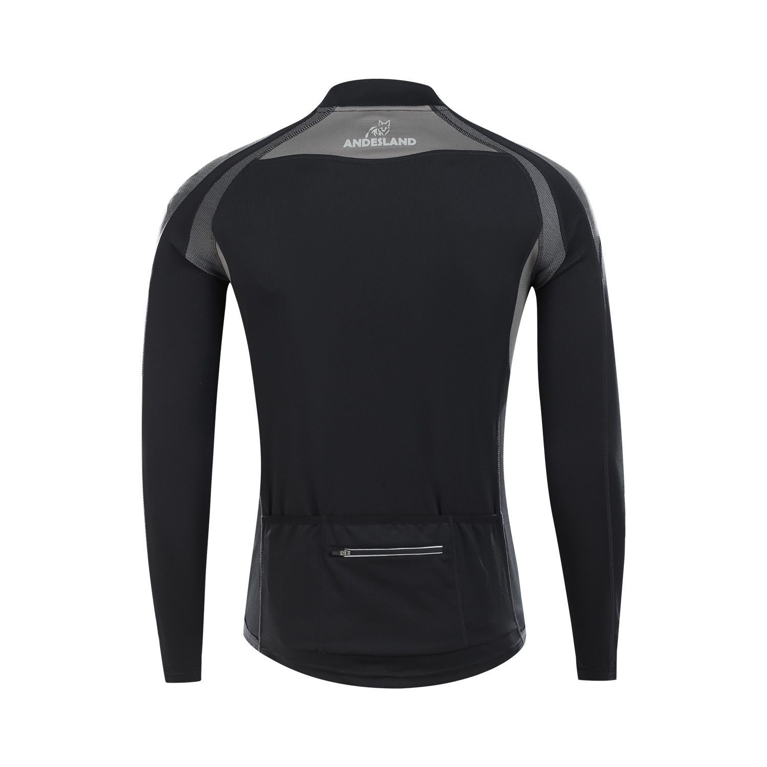 POLERA MANGA LARGA HOMBRE ANDESLAND TRICOTA LISA MEDIO CIERRE CICLISMO DEPORTIVO - 3