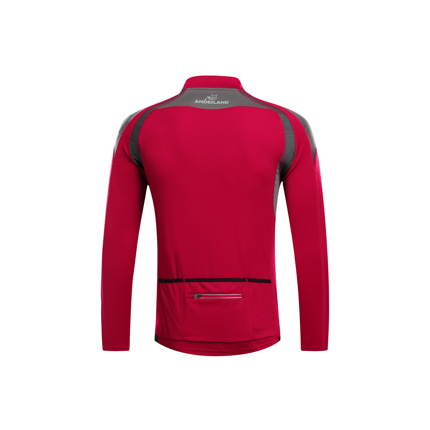 POLERA MANGA LARGA HOMBRE ANDESLAND TRICOTA LISA MEDIO CIERRE CICLISMO DEPORTIVO - 3
