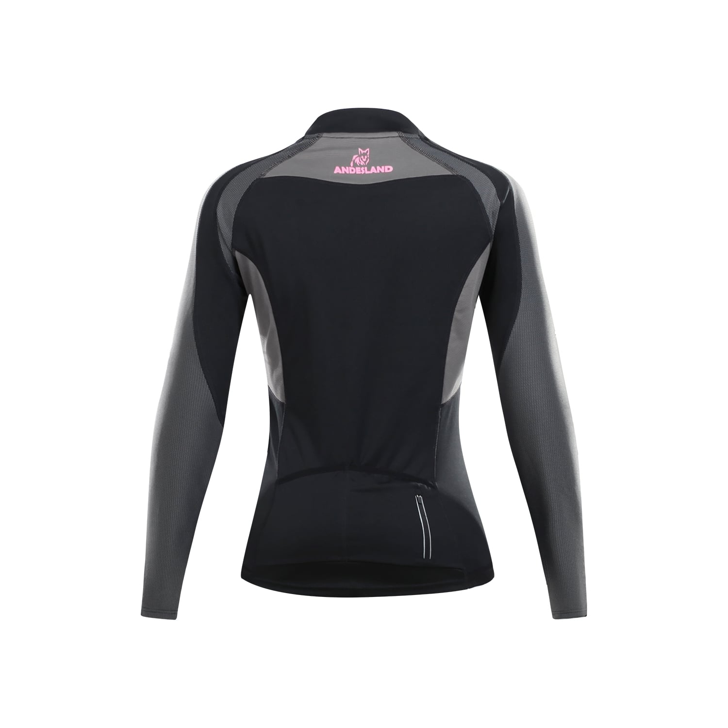 POLERA MANGA LARGA MUJER ANDESLAND TRICOTA LISA MEDIO CIERRE CICLISMO DEPORTIVO - 3