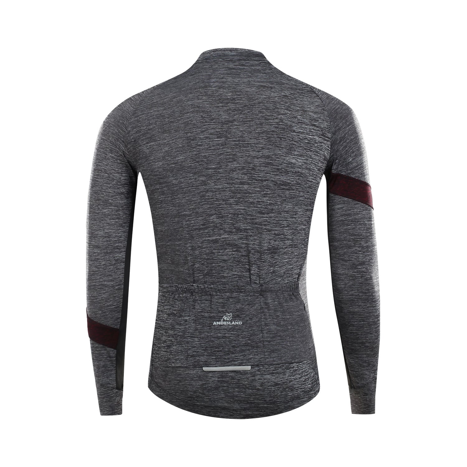 POLERA MANGA LARGA HOMBRE ANDESLAND TRICOTA JASPEADA CIERRE COMPLETO CICLISMO DEPORTIVO - 3